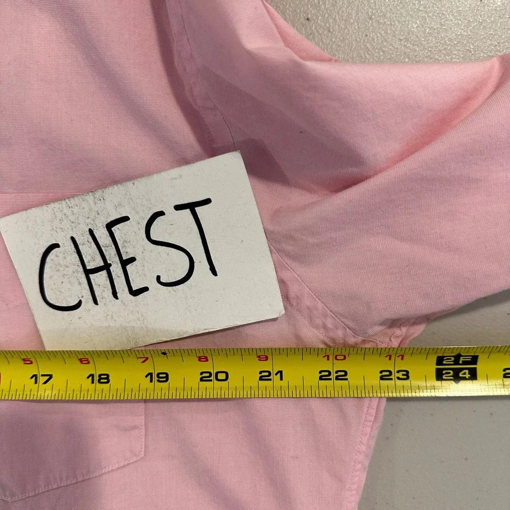 J Crew Long Sleeve Pink Cotton Button Down Dress‎ Shirt Men's Size Large 16-16.5